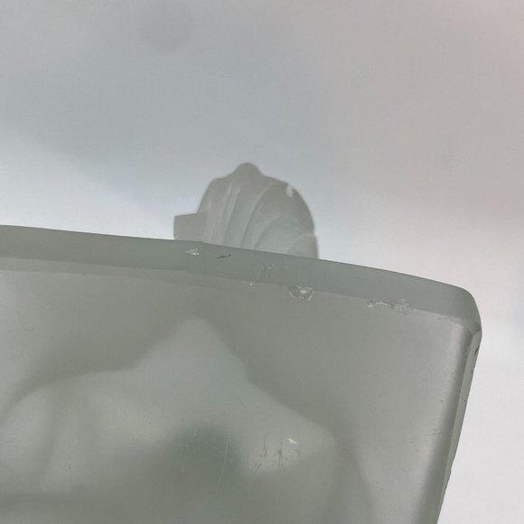 ART DECO CZECH FROSTED ART GLASS BOOKENDS CZECHOSLOVAKIA SIGNED 4"L X 3"W X 5"H - Picture 7 of 14